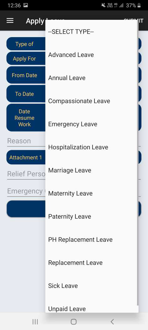 apply leave bizcloud android app 04