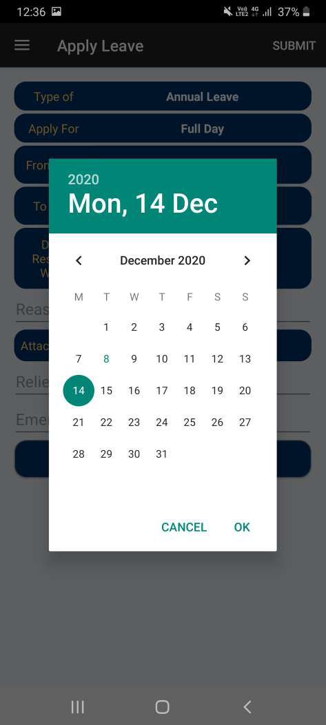 apply leave bizcloud android app 06