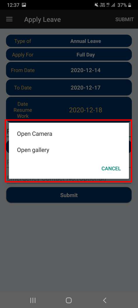 apply leave bizcloud android app 07