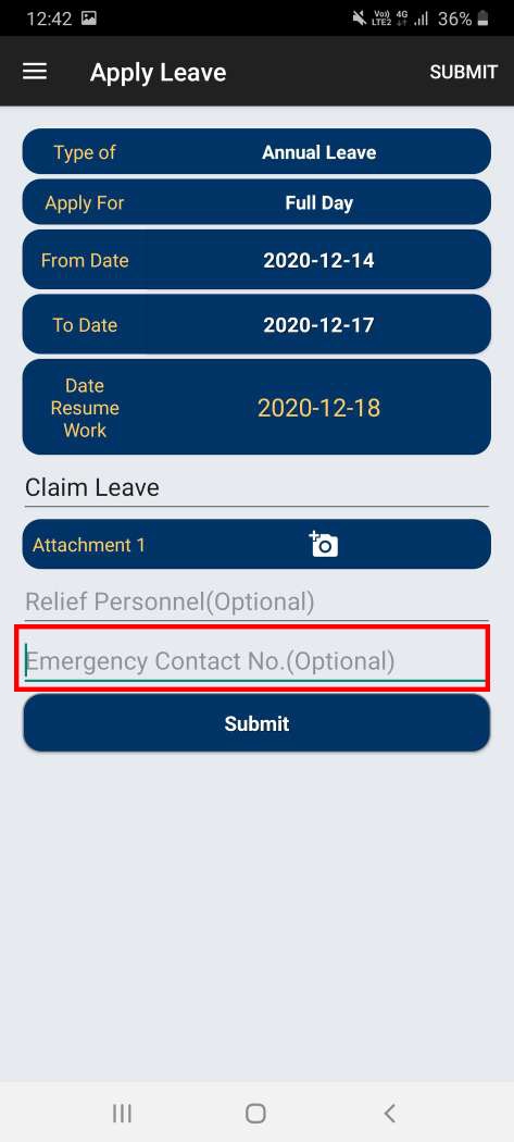 apply leave bizcloud android app 9