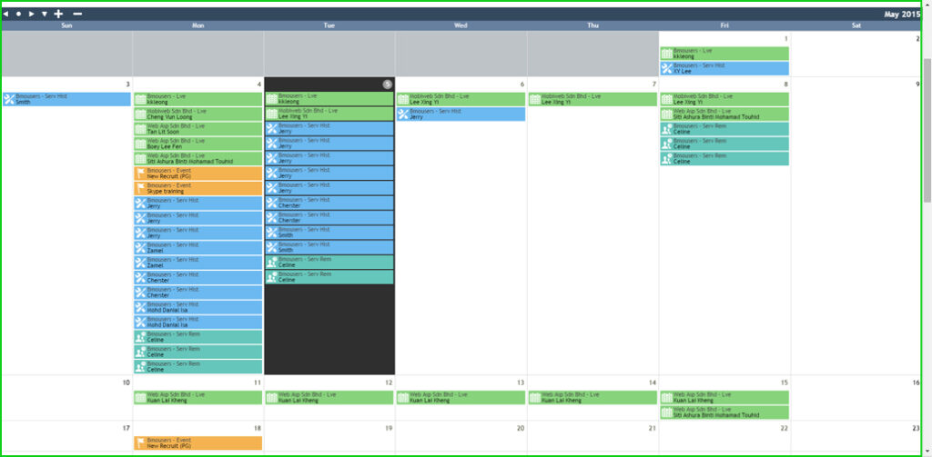 bmo eleave transaction calendar display leave admin account 5