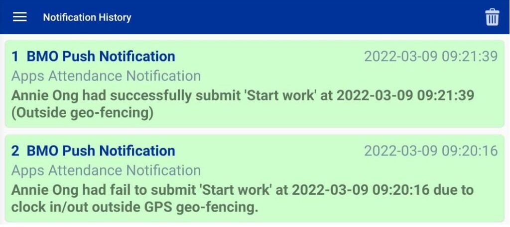 geo fencing notification