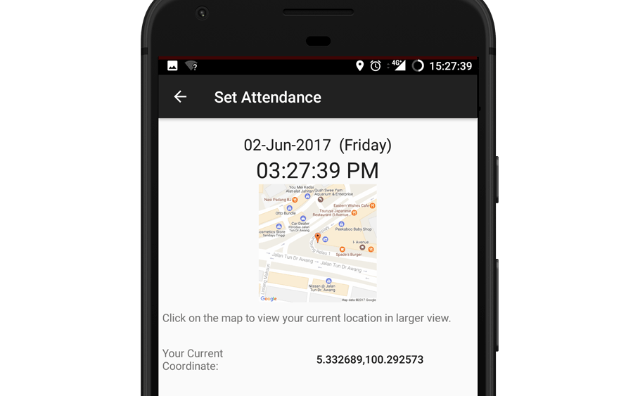 hrm gps attendance date time location